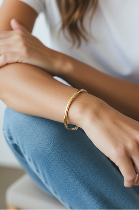 Bracelete liso banhado