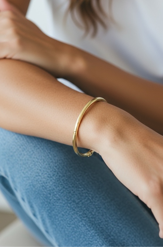 Bracelete liso banhado
