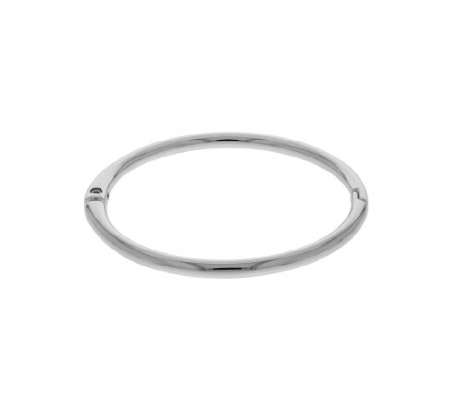 Bracelete liso redondo banho prata