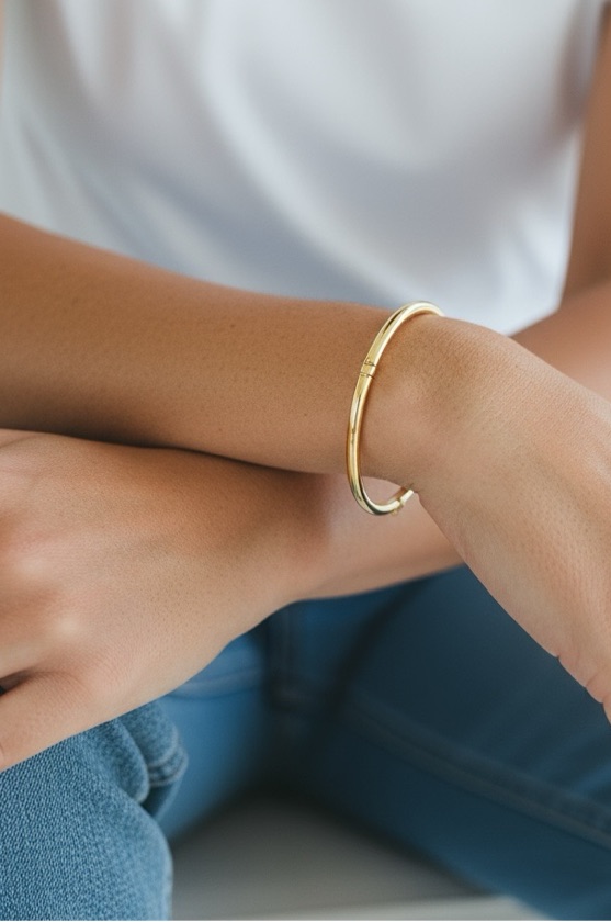 Bracelete liso banhado