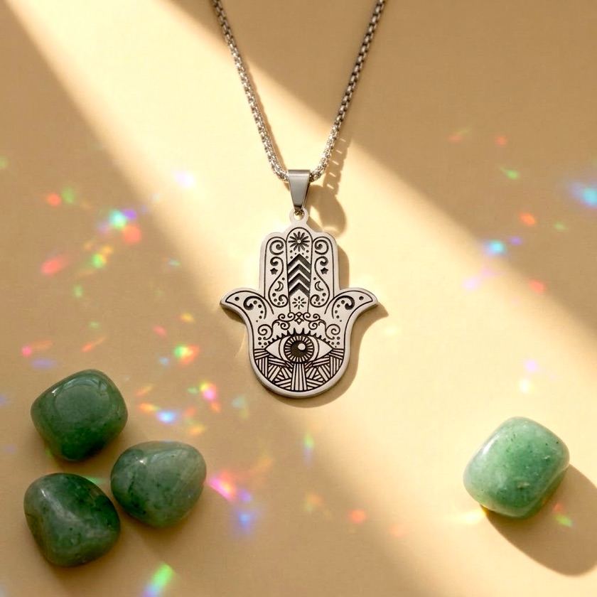 Hamsa Mano de Fátima y Ojo Turco Silver 🪬