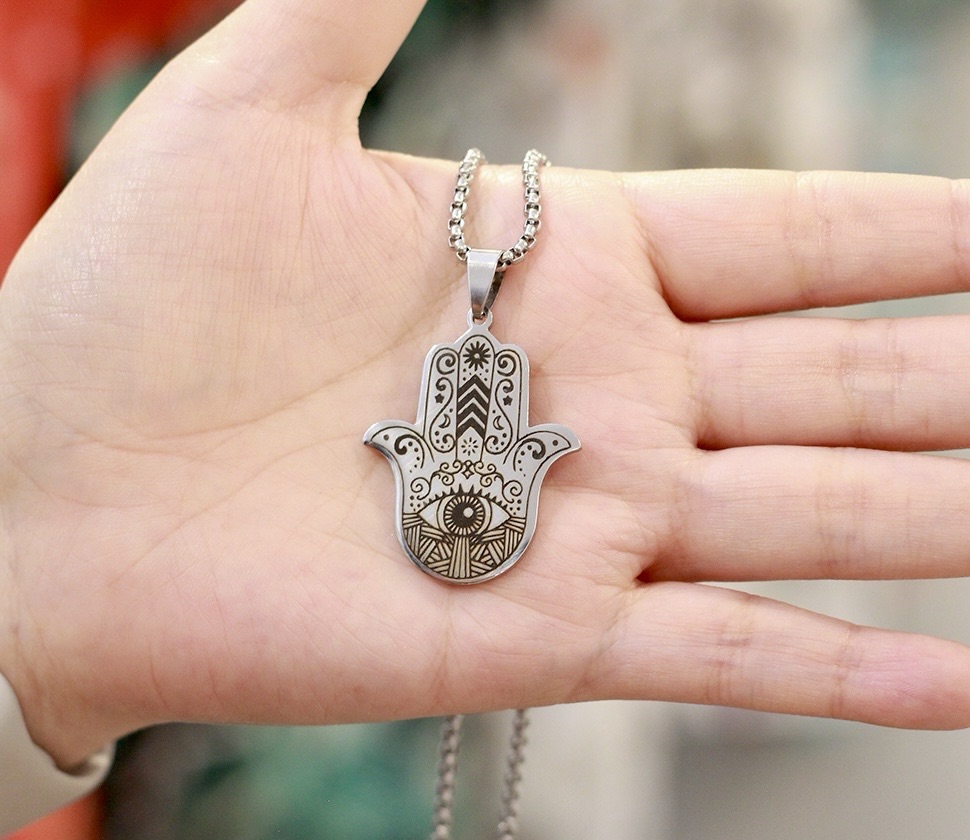 Hamsa Mano de Fátima y Ojo Turco Silver 🪬