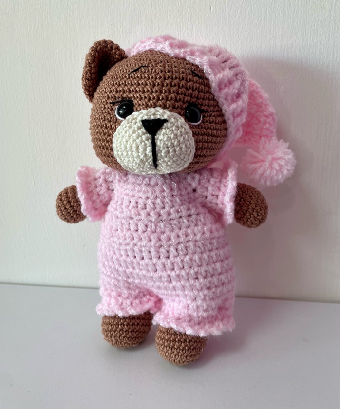 Amigurumi Oso Con Pijama Rosa