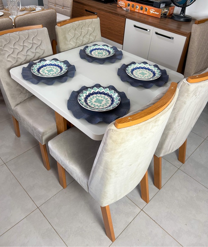 CONJ MESA SENTRA 90x90 4 LUGARES