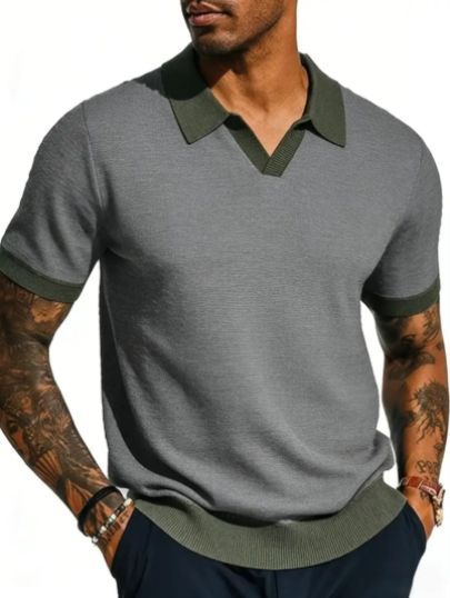CAMISA TEJIDA COMBINADA VERDE TL