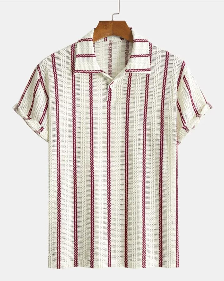 CAMISA RESORT BEIGE-PINK TXL