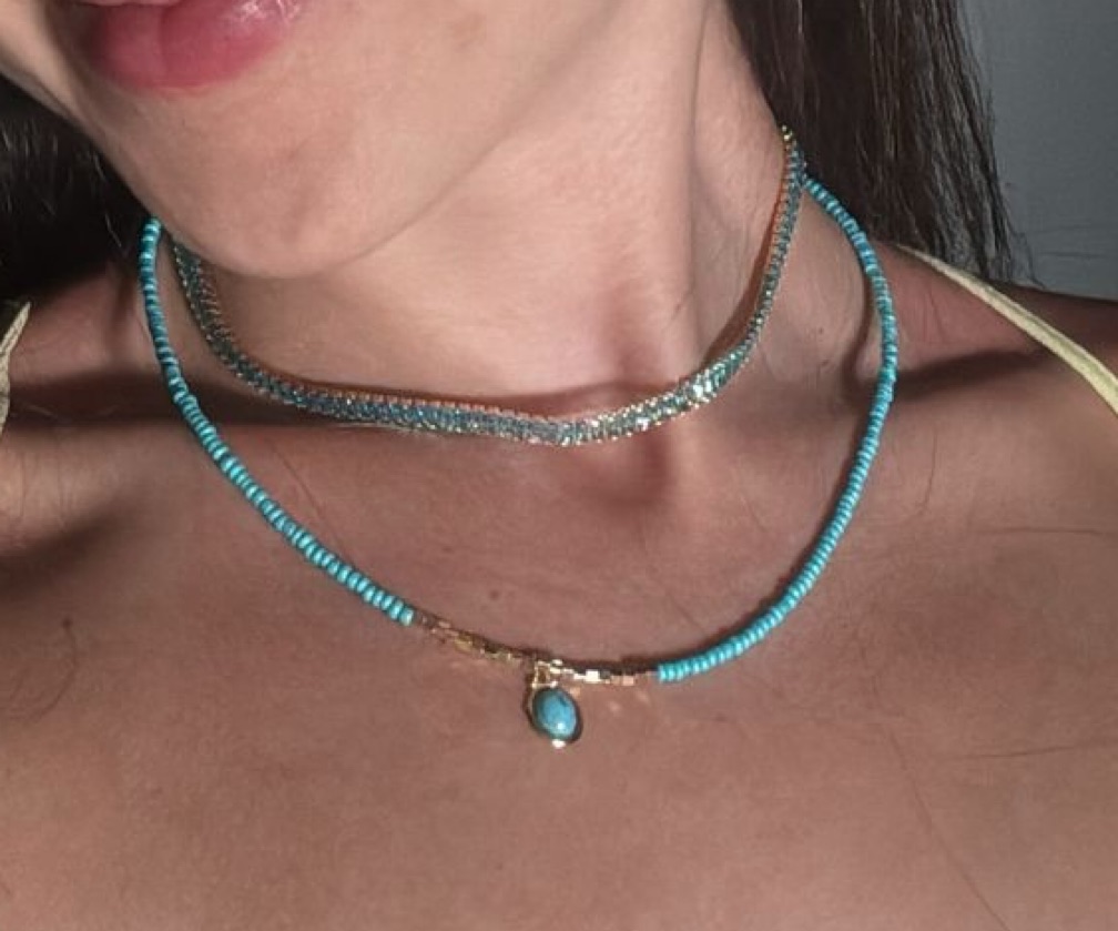 Conjunto colares azul