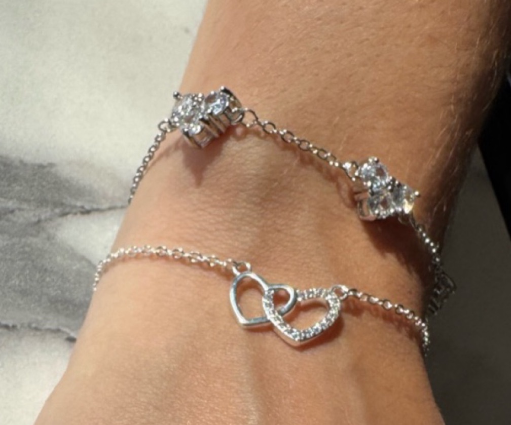 Pulseira corações diamond