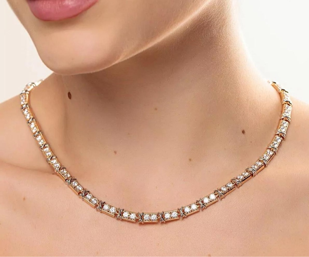 Colar Riviera Luxo em Ouro Rosé com Zircônias Premium