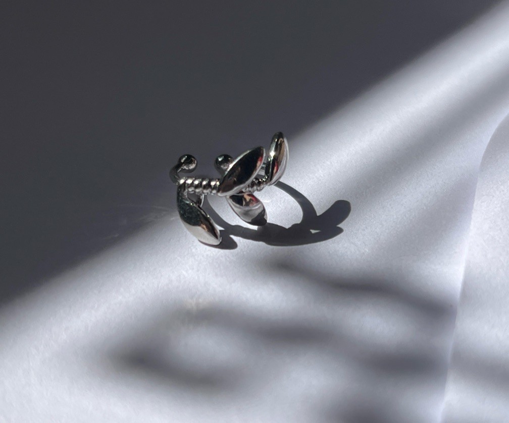 PIERCING FOLHAS LISAS PRATA