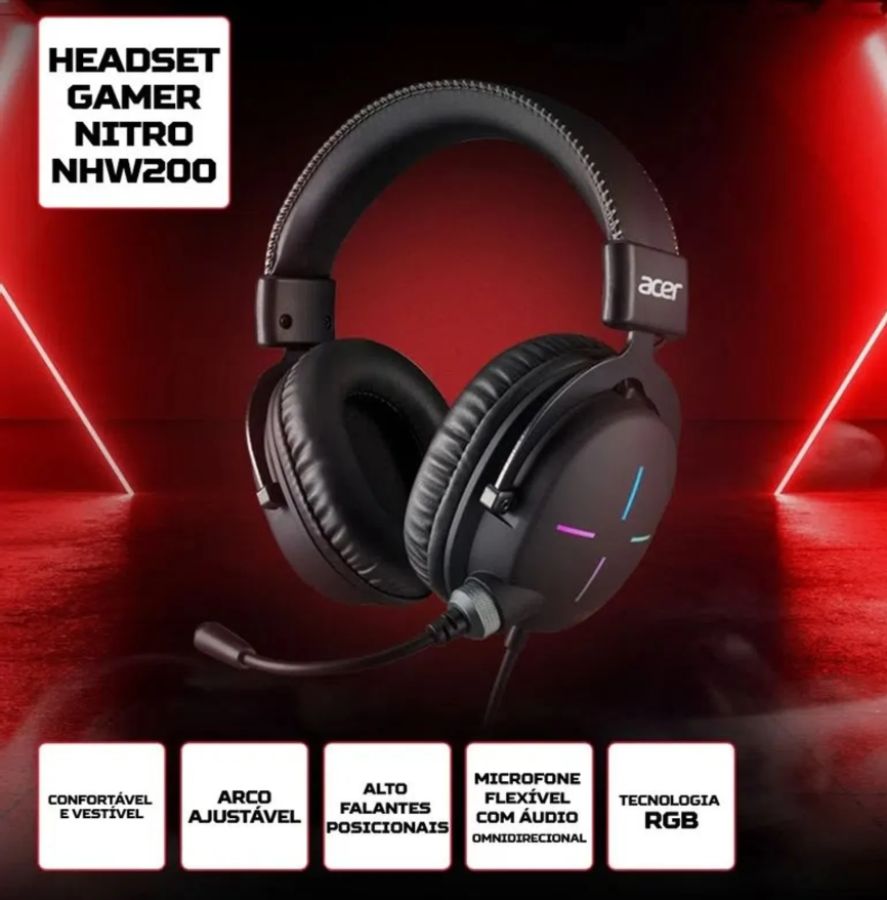Headset Acer Nitro NHW200 Gen 2 RGB