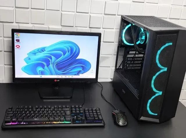 (Seminovo) Computador Ryzen 5, Monitor 22" + Teclado e mouse Gamer