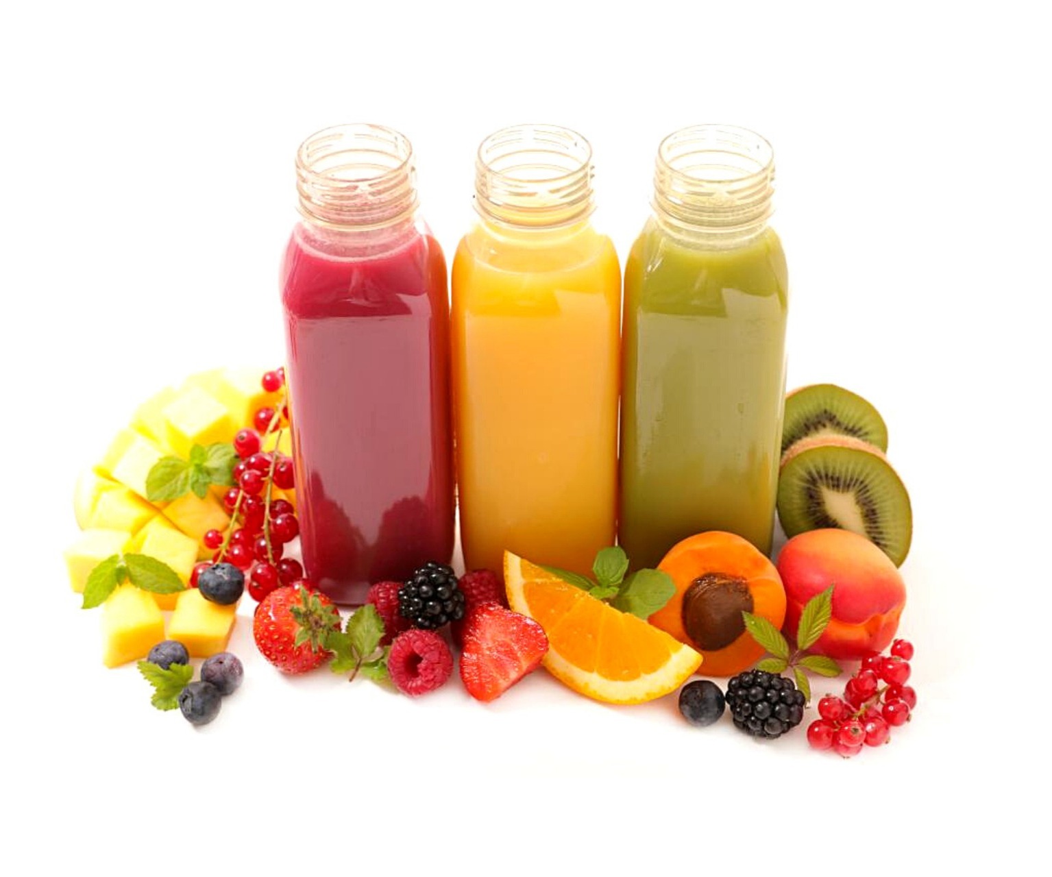Jugo natural de frutos rojos melocotón con naranja o kiwi (500ml)