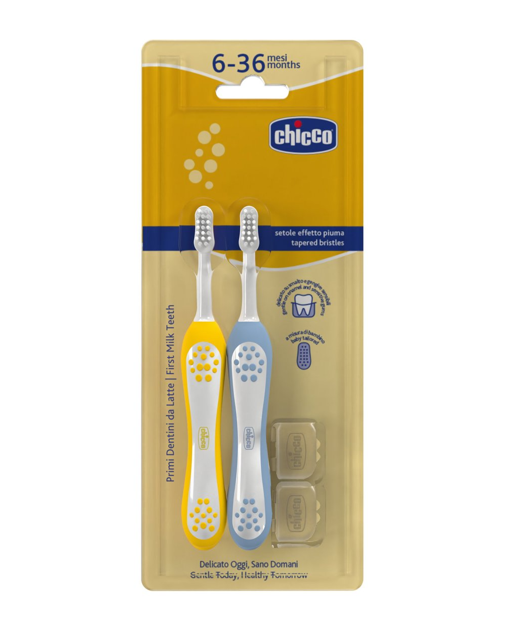 Cepillo Bipack Chicco Azul-Amarillo 6-36 m