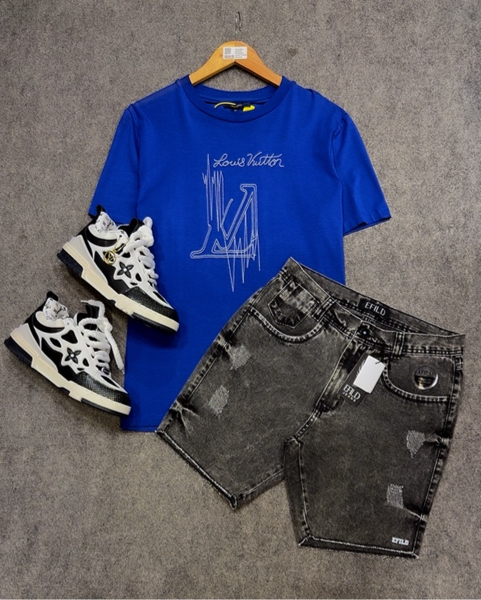 CAMISA INPORTADA LV SHORT JEANS JOGADOR TÊNIS LV IMPORTADO