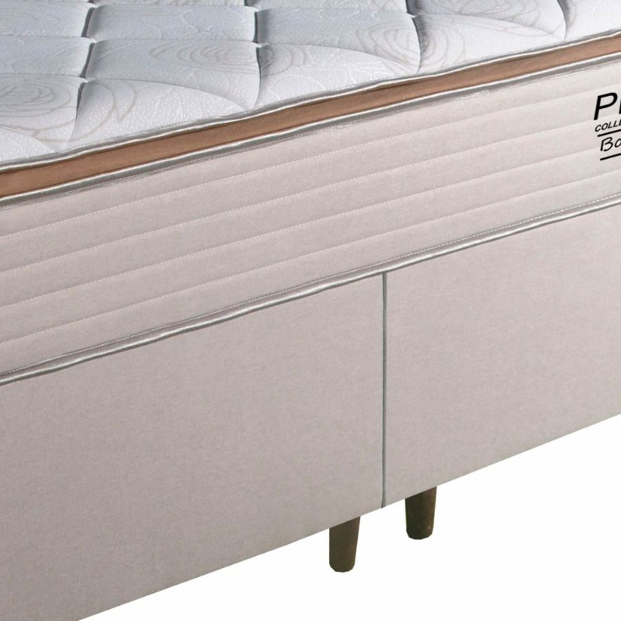 Conjunto Cama Box Queen Size Primore Casal 158cm, Espuma D45 - Bom Pastor
