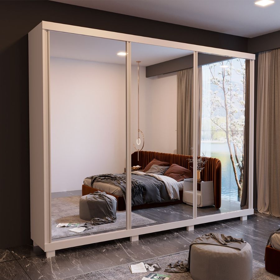 Guarda Roupa Casal Maximus 3 Portas de correr 100% MDF | Bom Pastor