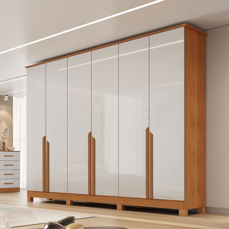 Guarda Roupa Casal Bianca 6 Portas, 100% MDF | Bianchi