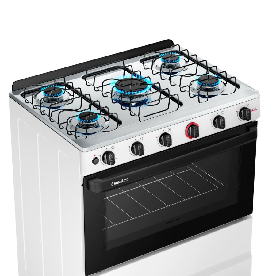 Fogão 5 Bocas F5IAB Ideal Super Branco Acendimento Automático - Esmaltec