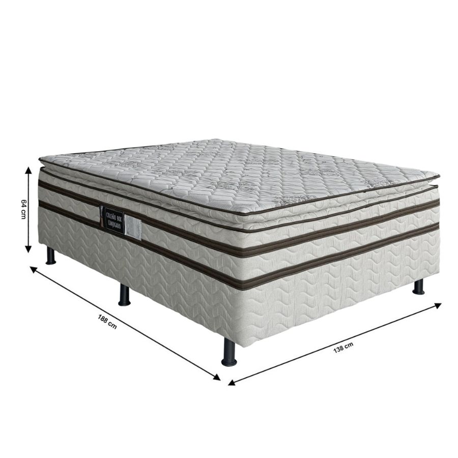 Cama Box Casal Master 138x64 com Pillow - Design Colchões