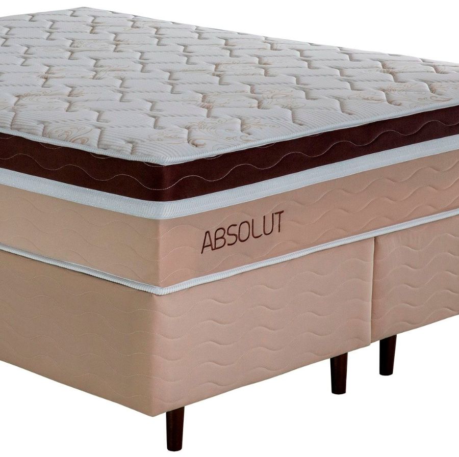 Conjunto Cama Box King Size Absolut 193cm com Molas Ensacadas - Design Colchões