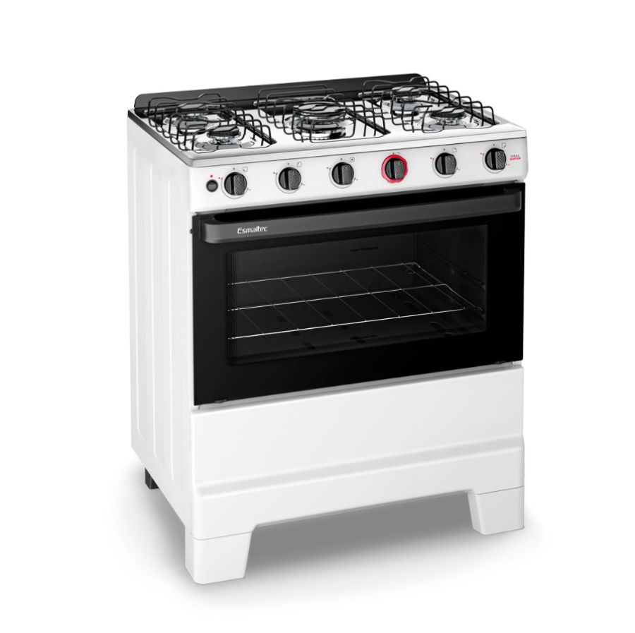 Fogão 5 Bocas F5IAB Ideal Super Branco Acendimento Automático - Esmaltec
