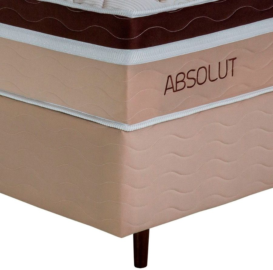 Conjunto Box Absolut Casal 158cm com Molas Ensacadas - Design Colchões