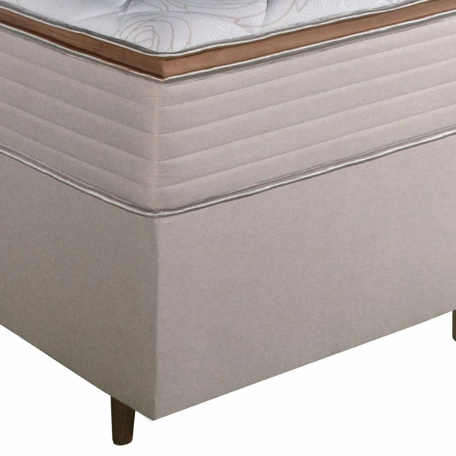 Conjunto Cama Box Queen Size Primore Casal 158cm, Espuma D45 - Bom Pastor