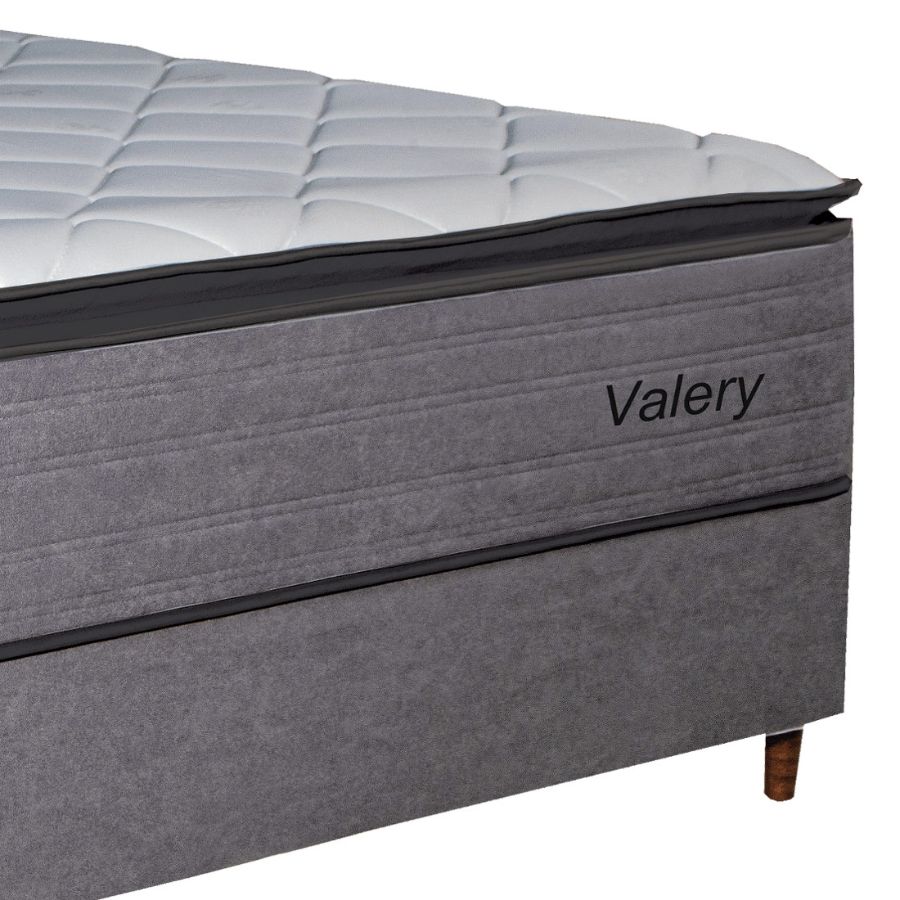 Conjunto Box Casal 138cm Valery PKT com Molas ensacadas e Espuma D45 | Bom Pastor