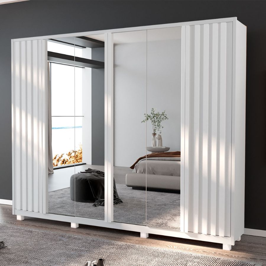 Guarda Roupa Casal Madri Boss 6 Portas, 100% MDF, 6 gavetas | Bom Pastor