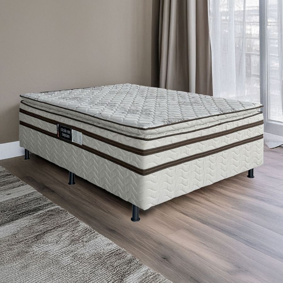 Cama Box Casal Master 138x64 com Pillow - Design Colchões