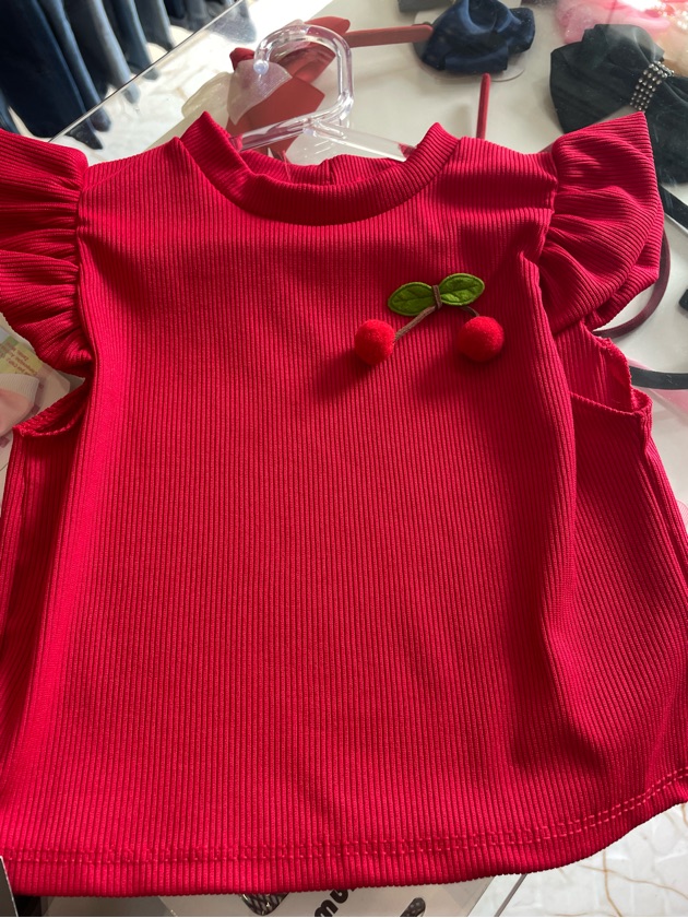 Blusa Infantil | Feminino | Cereja | Vermelha | Tam 08