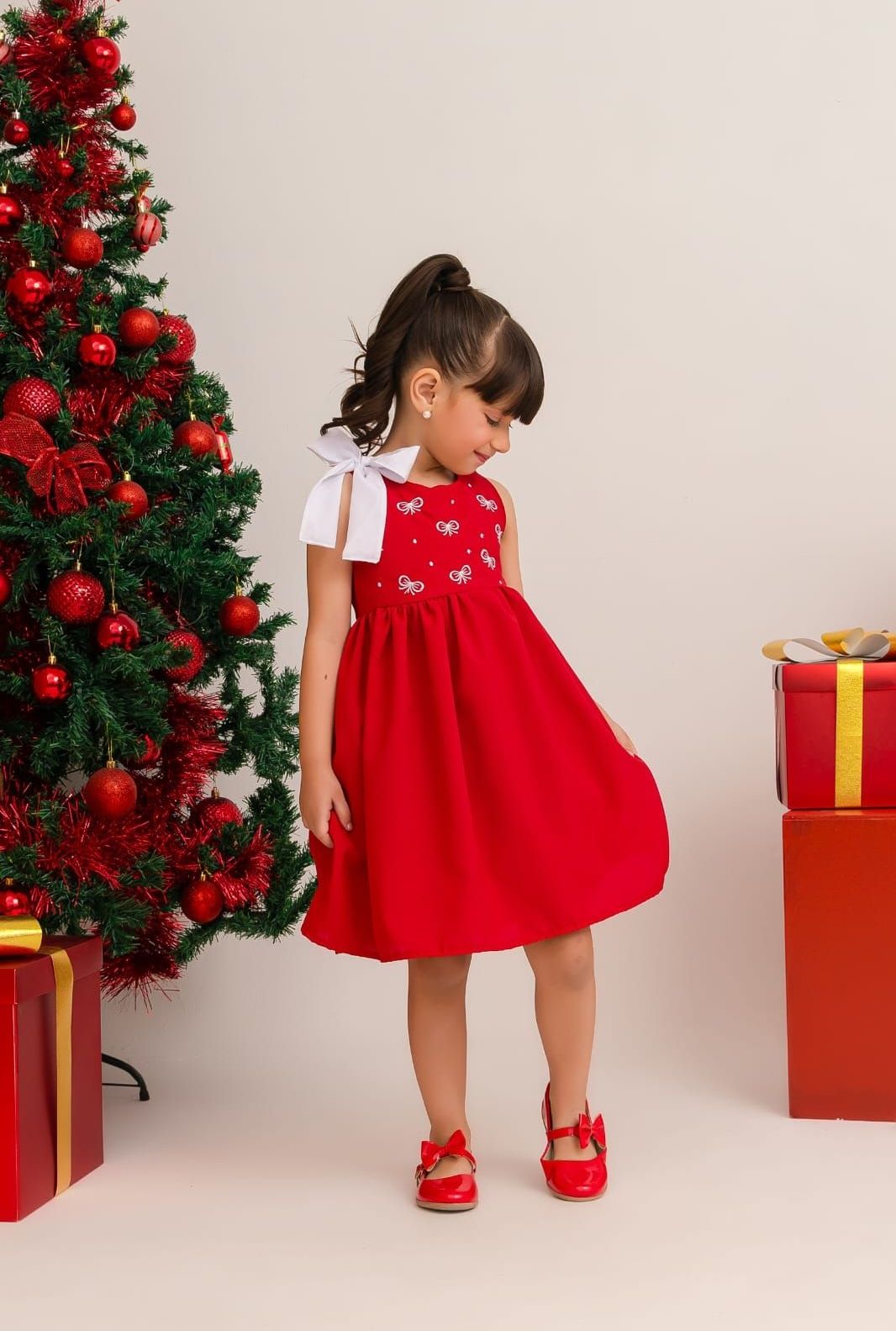 Vestido laços vermelho