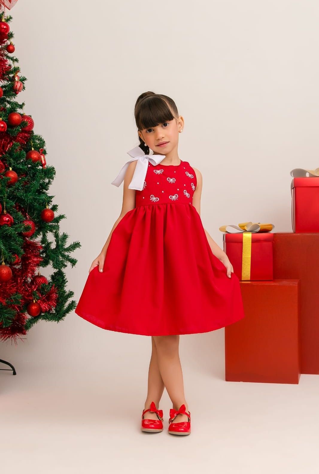 Vestido laços vermelho