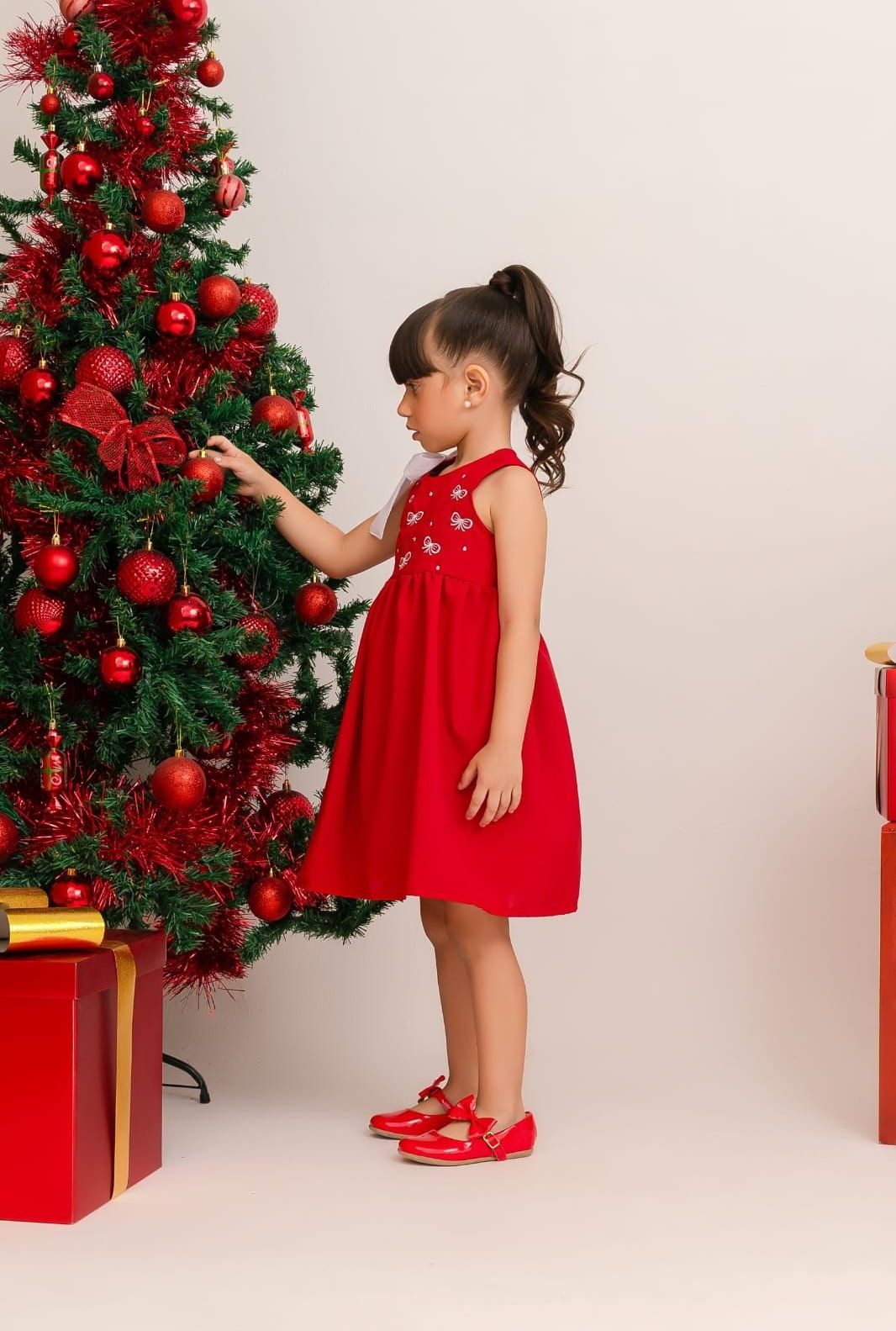 Vestido laços vermelho