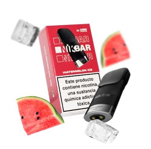 CARTUCHO NIKBAR NPOD WATERMELON ICE 1200 PUFFS