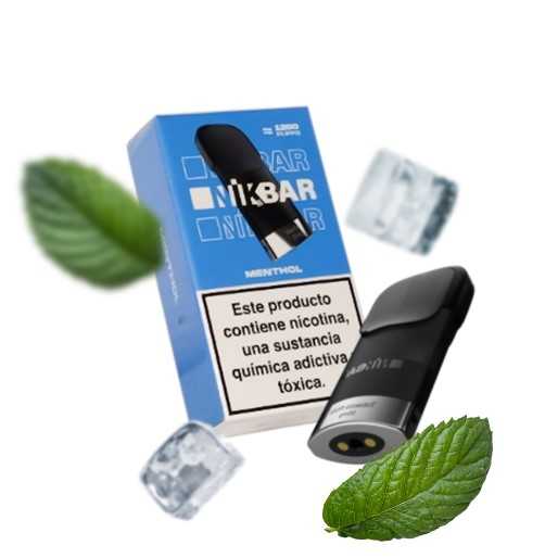 CARTUCHO NIKBAR NPOD MENTHOL ICE 1200 PUFFS