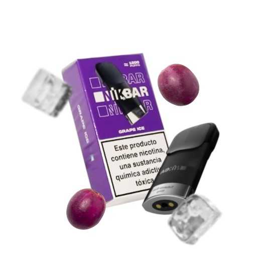 CARTUCHO NIKBAR NPOD GRAPE ICE 1200 PUFFS
