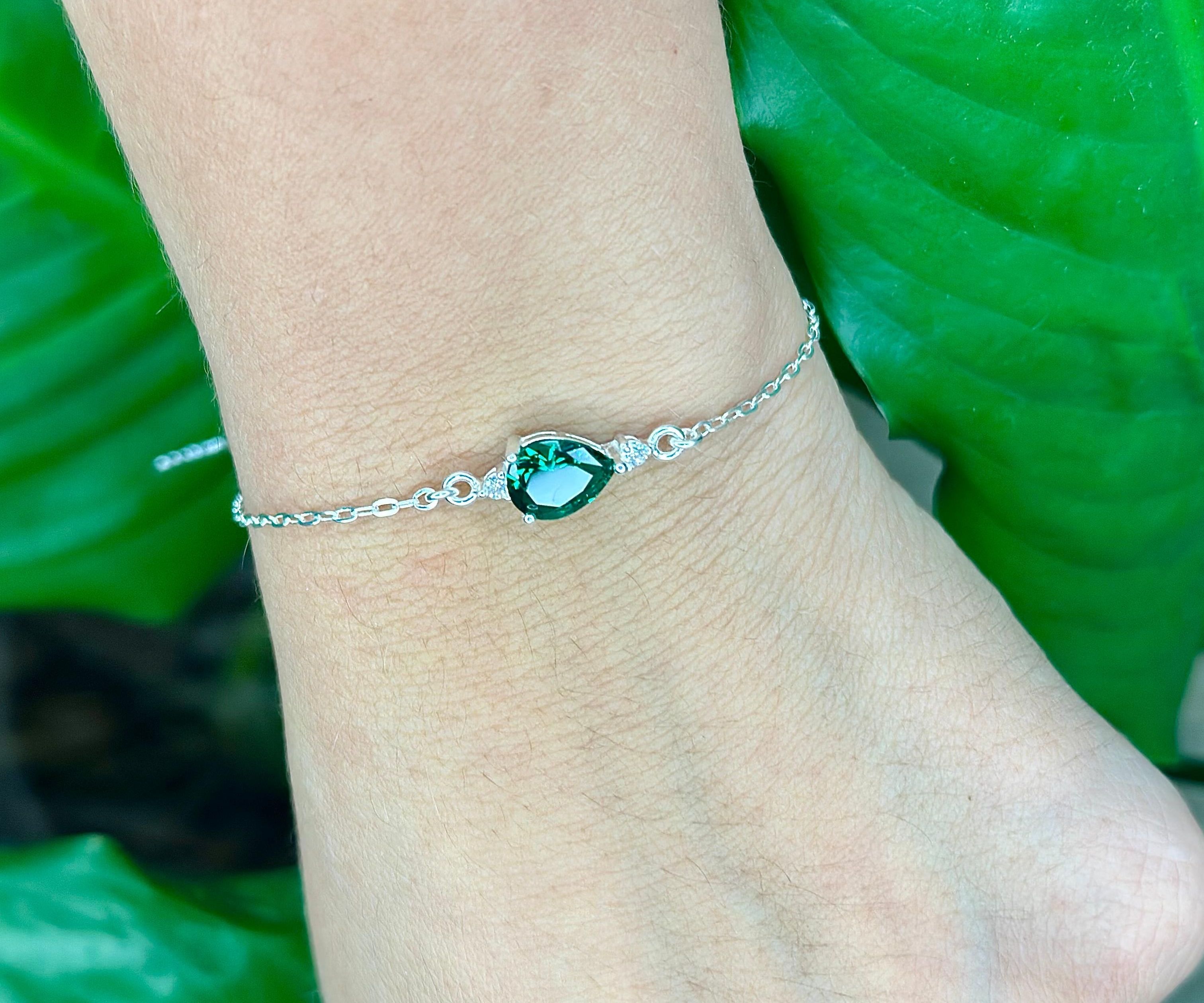 Pulseira Gota Esmeralda