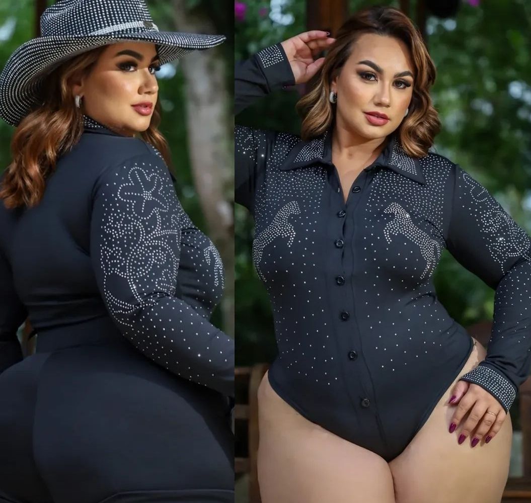 Body PlusSize Camisa Country Moda Gloss