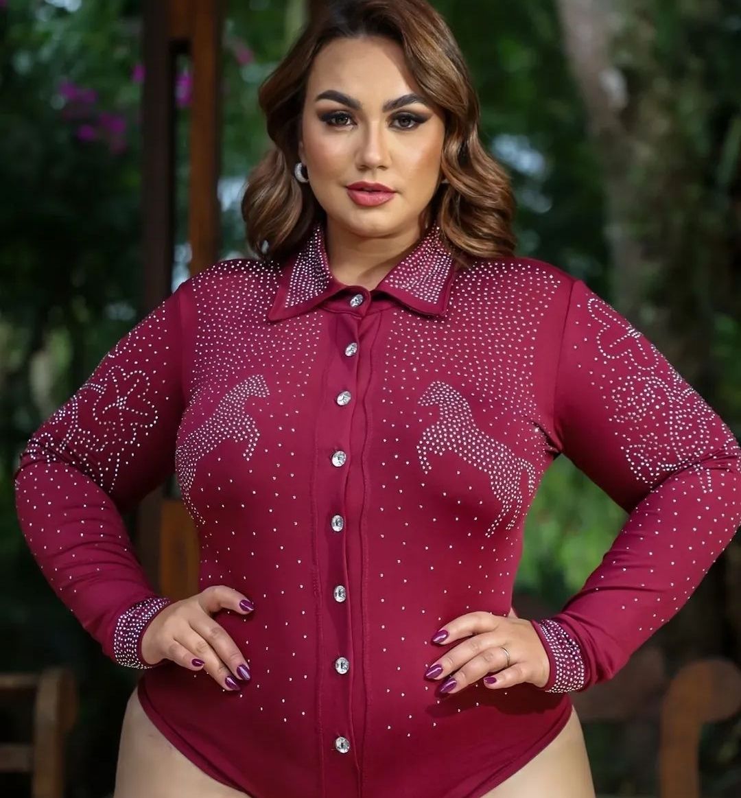 Body PlusSize Camisa Country Moda Gloss