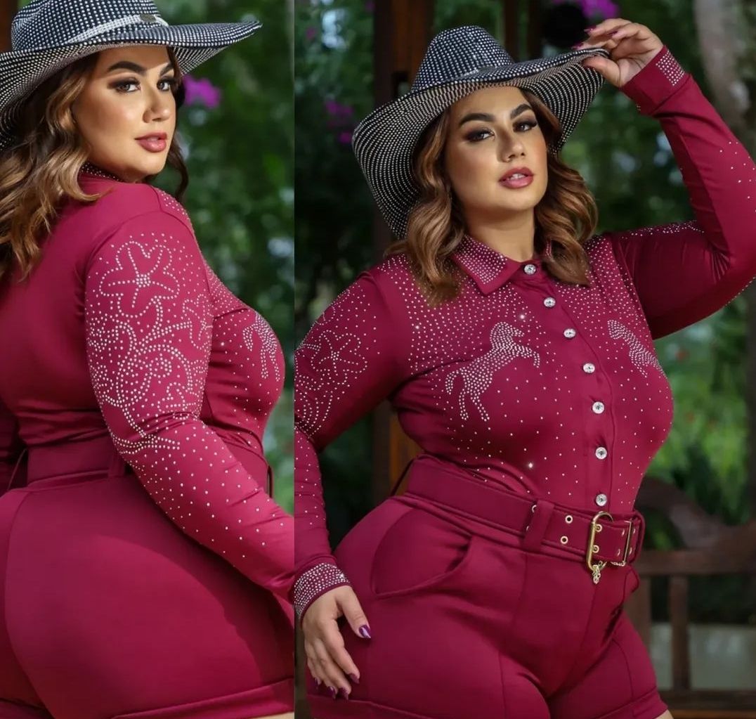 Body PlusSize Camisa Country Moda Gloss