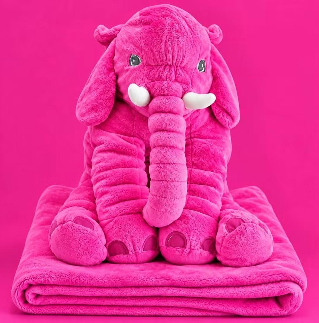 Bi12 Elefante GRANDE con frazada color fucsia encantadorš„°