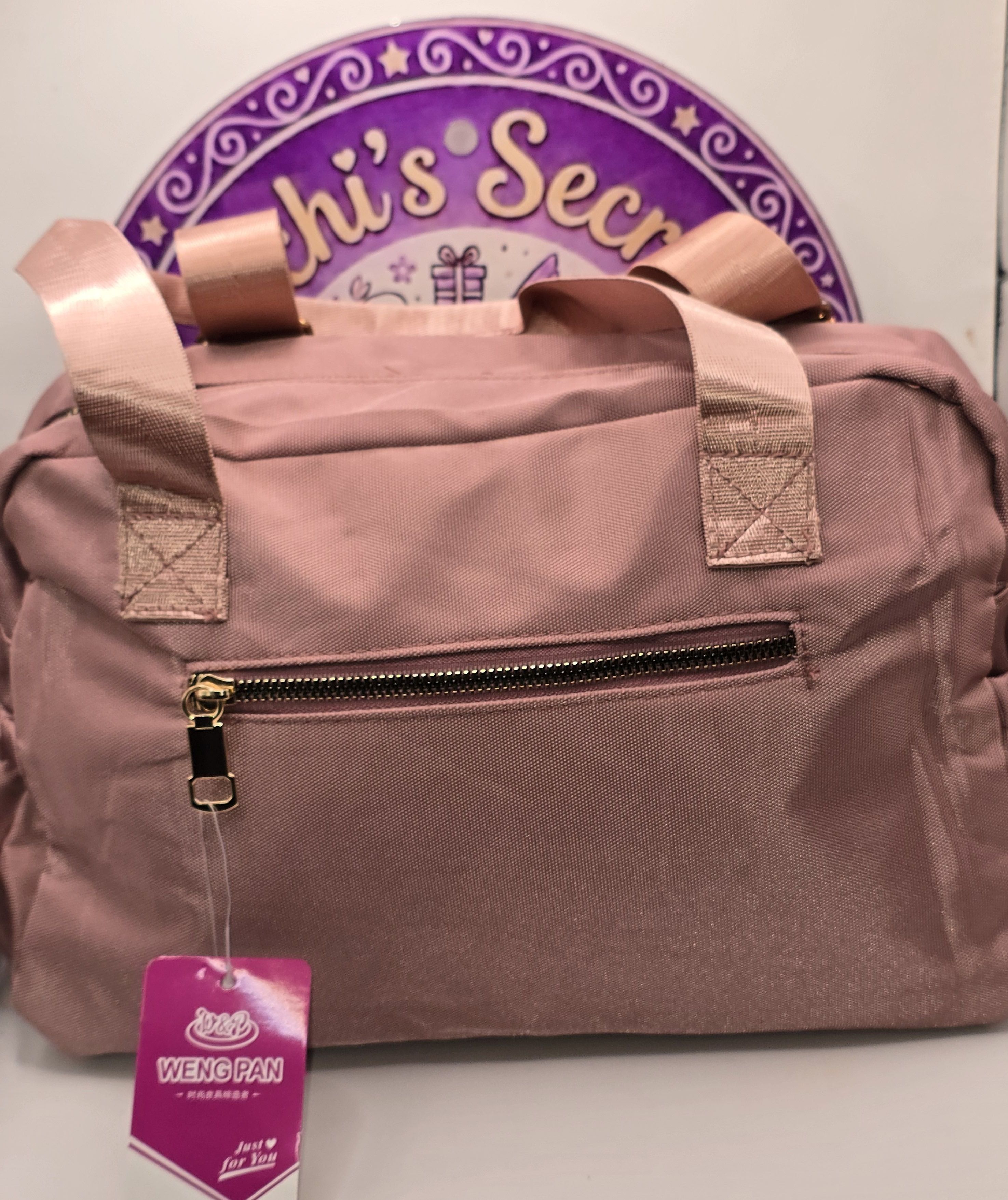 Bi18 Hermosa Bolsa Weng Pan en color rosa, multiples cierres