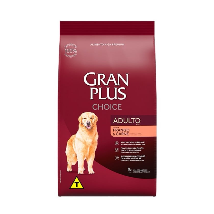 Ração GranPlus Choice Cão Adulto Frango & Carne 20kg