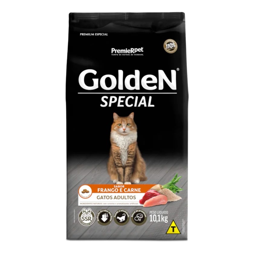 Ração GoldeN Special Gato Adulto Sabor Frango e Carne 10kg