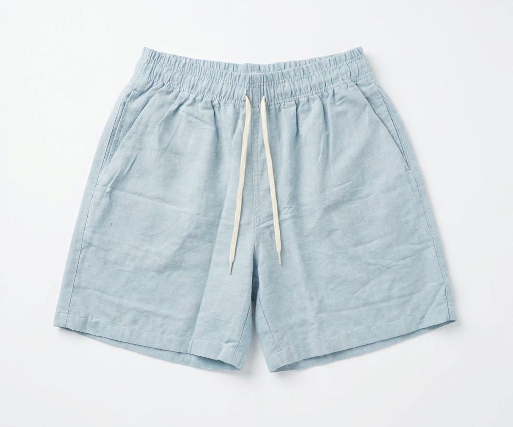 Short Linho Azul Claro