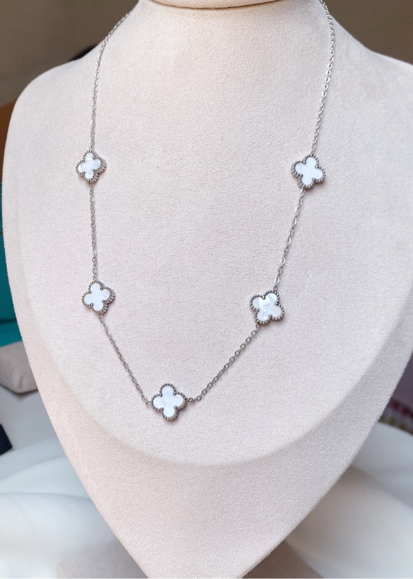 Colar Trevo Van cleef branco