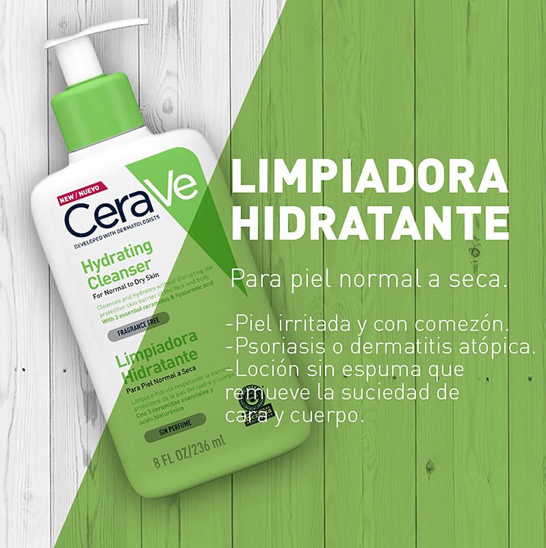 (precios en la descripción) Limpiador para piel seca 473 ML EXTRAGRANDE CeraVe Hydrating Cleanser