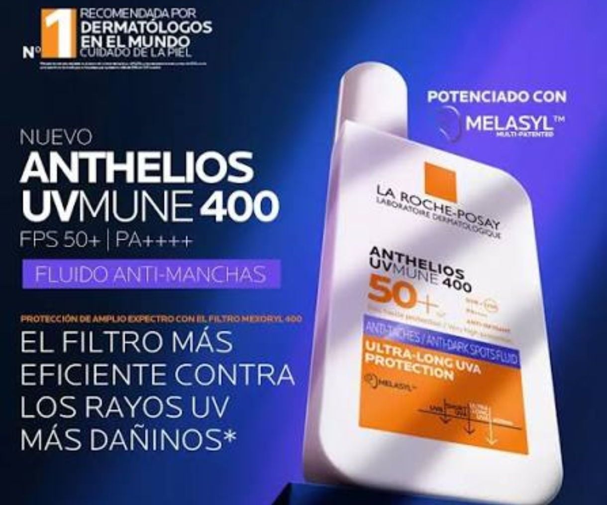😍 Anthelios UV Mune 400 Fluido Anti-Manchas SPF50 50ml: